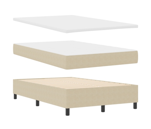 Cama con Somier  con Colchón y Luz LED Beige 120x200 cm Tela de Pana