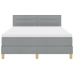 Cama Box Spring  con Colchón y Luz LED Gris Claro 160x200 cm Tela
