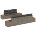 Set de Sofás de Jardín de 8 Piezas con Cojines Gris Poliratán Acacia