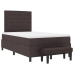 Cama con Somier y Colchón & Banco Marrón Oscuro 120x200 cm Tela