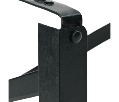 Patas de Banco de Cerveza 2 pcs Plegables de Acero Negro Recubierto en Polvo