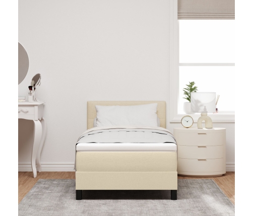 Marco de Cama  con Colchón Beige Tela 90 x 200 cm Colchón de Cama