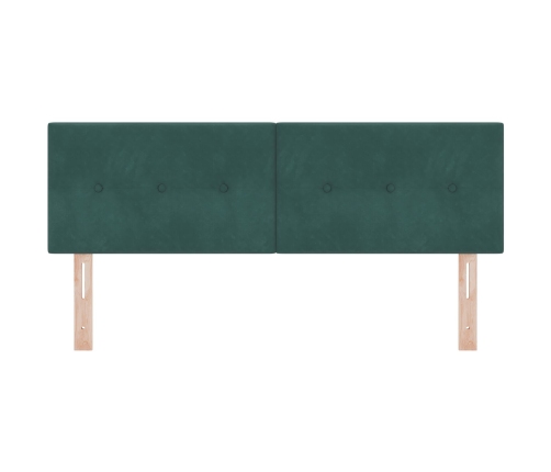Cabecero  Tapizado Botones Verde Oscuro de 160 cm en Terciopelo
