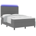 Cama con somier y colchón con luz LED gris 160x200 cm en tela de terciopelo
