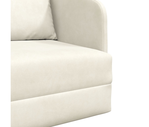 Sofá Cama de Piso  2 en 1 Crema 65x80x83 cm Terciopelo