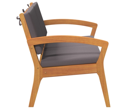 Banco de jardín  con cojines 115x70x72 cm de madera sólida de acacia