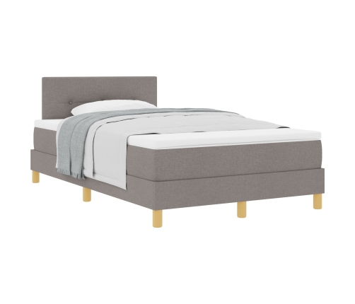 Cama Box Spring con Colchón Taupe 120x200 cm Tela