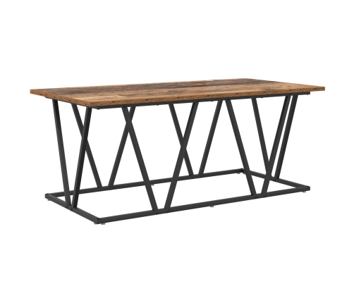 Mesa de café de madera reciclada 100x50x40 cm de madera de ingeniería y metal