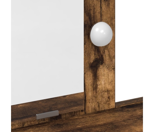 Mesa de tocador  con luces LED en roble ahumado 79x41x140 cm