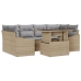 Juego de Sofás de Jardín Conjunto de 7 Beige y Gris
