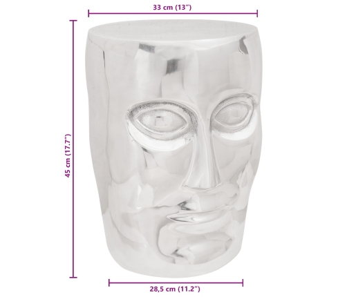 Taburete  Plata 33x33x45 cm Aluminio