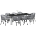 Set de Comedor Jardín  de 9 piezas Gris Poliratán