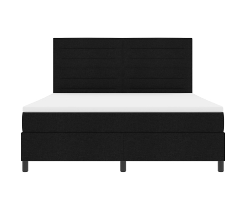 Somier con Colchón y LED Negro 180x200 cm Tela