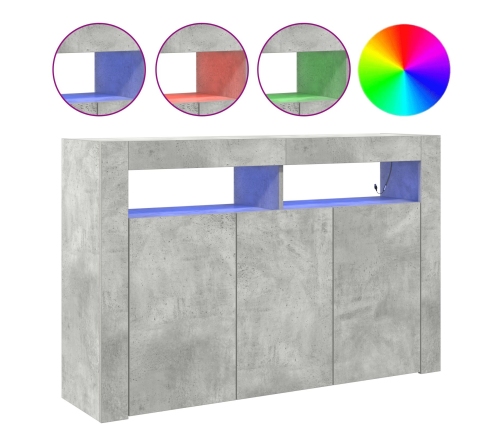 Aparador  Gris Cemento Madera de Ingeniería 116 x 30 x 75 cm