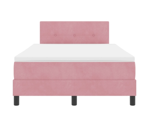 Cama con sommier y colchón  Rosa 120x200 cm Terciopelo