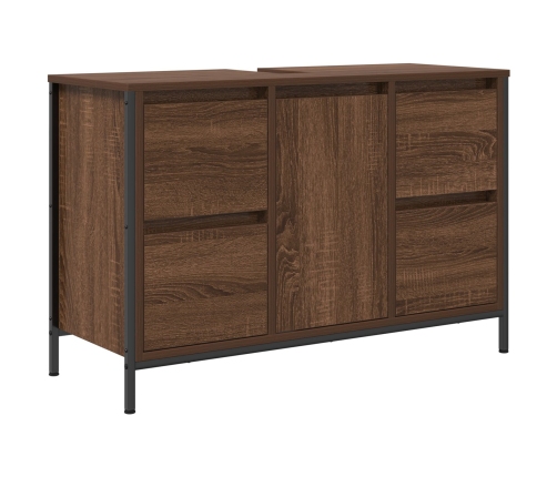 Juego de Muebles de Baño de 2 Piezas  en Madera de Roble Marrón