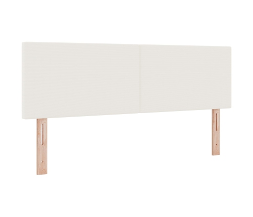 Cama con Somier  con Colchón y Luz LED Crema 140x200 cm Tejido de Terciopelo