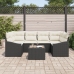 Conjunto de Sofá de Jardín  Conjunto de 7 Negro y Crema