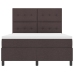 Cama con somier con colchón y LED Marrón oscuro 140x190 cm Tela