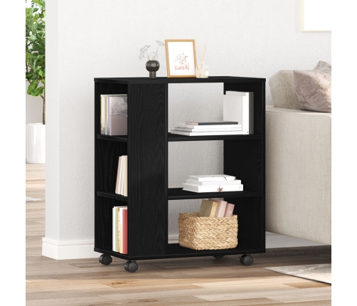 Gabinete Rodante de Roble Negro 60x35x75 cm de