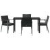 Set de 3 Negro Poliratán, acero 56.5x57x83 cm  Duradero