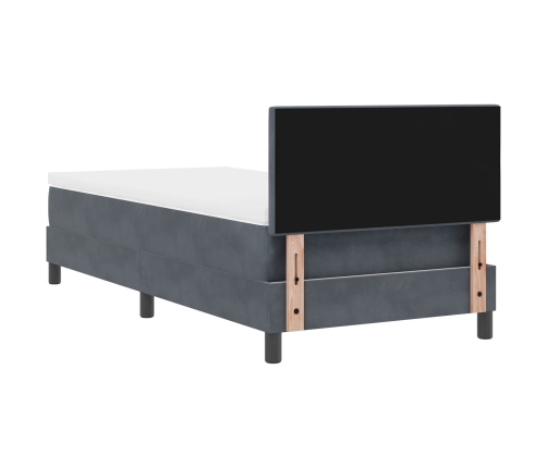 Cama con Somier y Colchón  Gris Oscuro 90x200 cm de Terciopelo