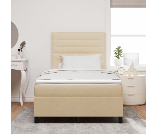 Cama con base de resortes  con colchón crema 120x200 cm Tela
