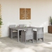 Juego de Comedor de Jardín de 5 Piezas con Cojines Rattan Gris Claro