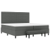 Cama Box Spring  con Colchón y Banco Gris Oscuro 200x200 cm Tela