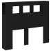 Cabecero de Almacenamiento  con Luces LED Roble Negro 120x18,5x103,5 cm
