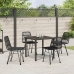 Conjunto de Comedor de Jardín de 5 Piezas  de Ratán Poliéster Negro
