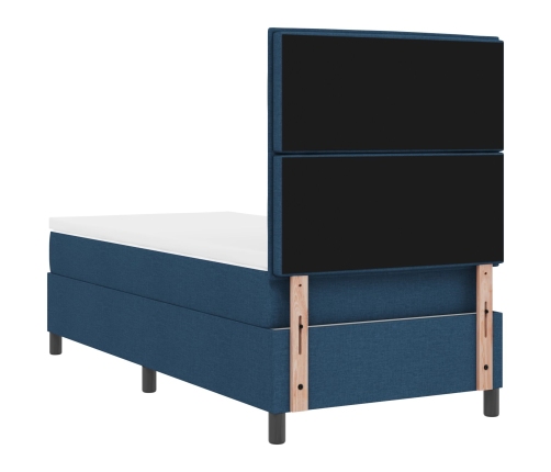 Cama con Somier y Colchón Azul 100x200 cm Tela