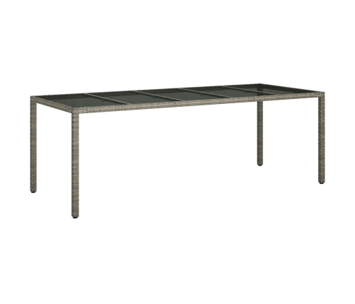 Conjunto de Comedor de Jardín de 9 Piezas con Cojines Gris de Poliratán