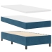Cama de muelles con colchón  Azul oscuro Individual Terciopelo