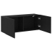 Gabinete de pared para TV  Negro Roble 100x30x41 cm Madera engineered