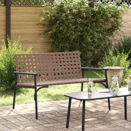 Banco de Jardín  Negro 113x79x75 cm Ratán Sintético