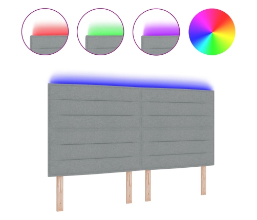 Cabecero LED Diseño Líneas Gris Claro 90 cm Tela