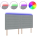 Cabecero LED Diseño Líneas Gris Claro 90 cm Tela