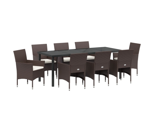 Set de Comedor Jardín  9 Piezas Marrón Poliratán