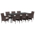 Set de Comedor Jardín  9 Piezas Marrón Poliratán