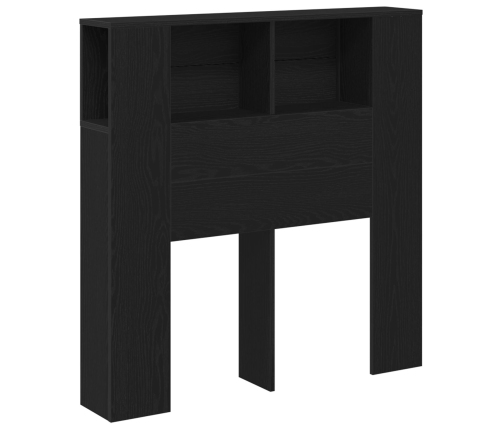 Cabecera de cama  Negro Roble 100x19x104.5 cm Hecha de Madera Elaborada