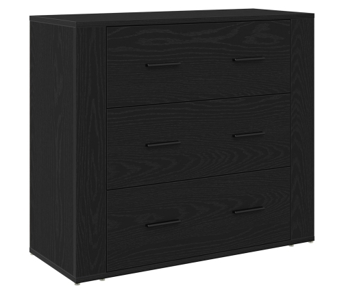 Alto Buffet Set de 2 Roble Negro Madera Elaborada