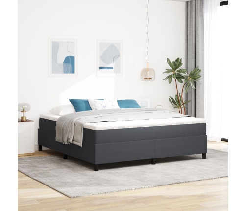 Cama con somier  con colchón gris oscuro super king tela de corduroy