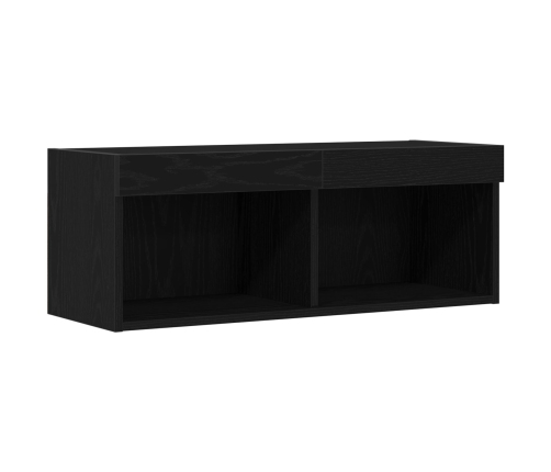 Muebles para TV  con luces LED 2 pcs Roble Negro 80x30x30 cm