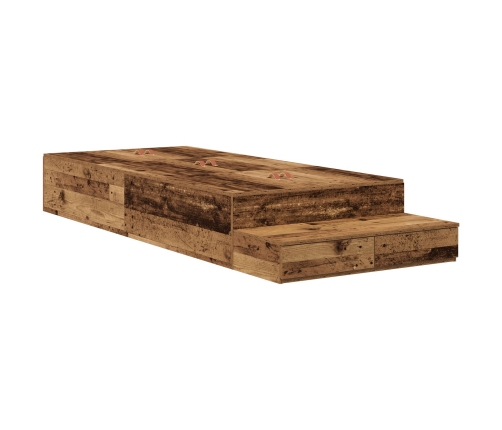 Marco de Cama de Almacenamiento  Madera Vieja Madera Robusta