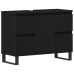 mueble de baño  lavabo negro roble 80x33x60 cm madera elaborada