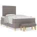 Estructura de Cama  con Colchón Juego de 2 Taupe Tela 120 x 200 cm