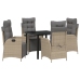 Set de 5 piezas de jardín color beige de ratán sintético