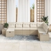 Conjunto de 8 Sofás de Jardín con Cojines Beige Poliratán