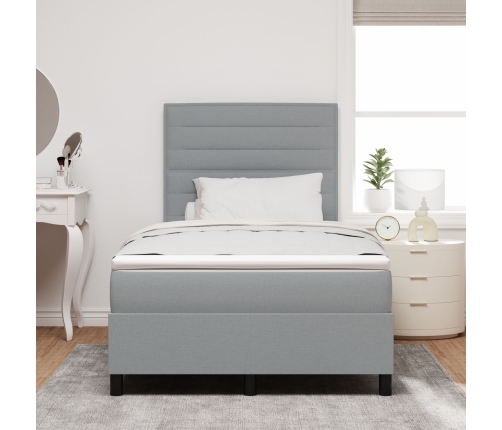 Cama con Base de Resorte con Colchón Gris Claro 120x200 cm Tela